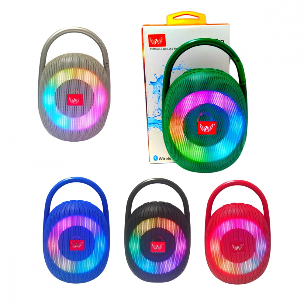 Caixa de Som Altomex Bluetooth 5.0 LED Microfone Embutido FM Resistente à Água 5W CLIP-5-Pro