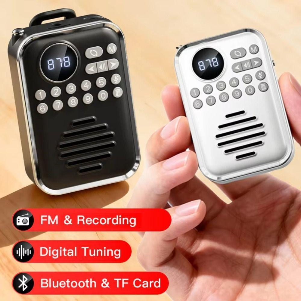Alto-Falante Bluetooth Com Rádio Clip-On INTREE , Sem Fio Display Digital De Bateria Recarregável