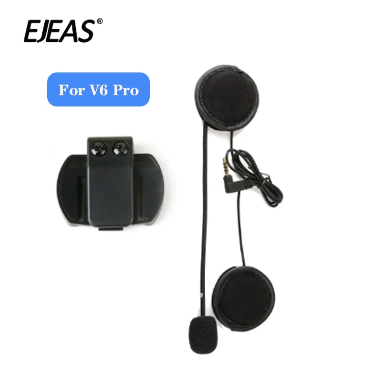 Capacete Interfone Clipe 3.5mm Microfone Alto-Falante Fone De Ouvido Para EJEAS V6 Pro Vnetphone V6 Motocicleta
