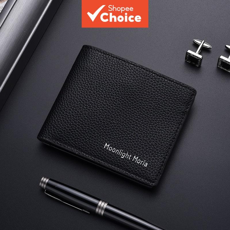Carteira Bifold Masculina Business Short Id Card Holder Resistente Ao Desgaste