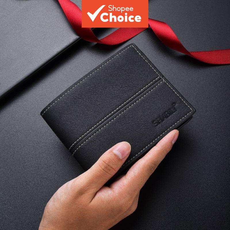 Carteira Bifold Masculina Soft Pu Couro Business Slim Design Moda Jovem