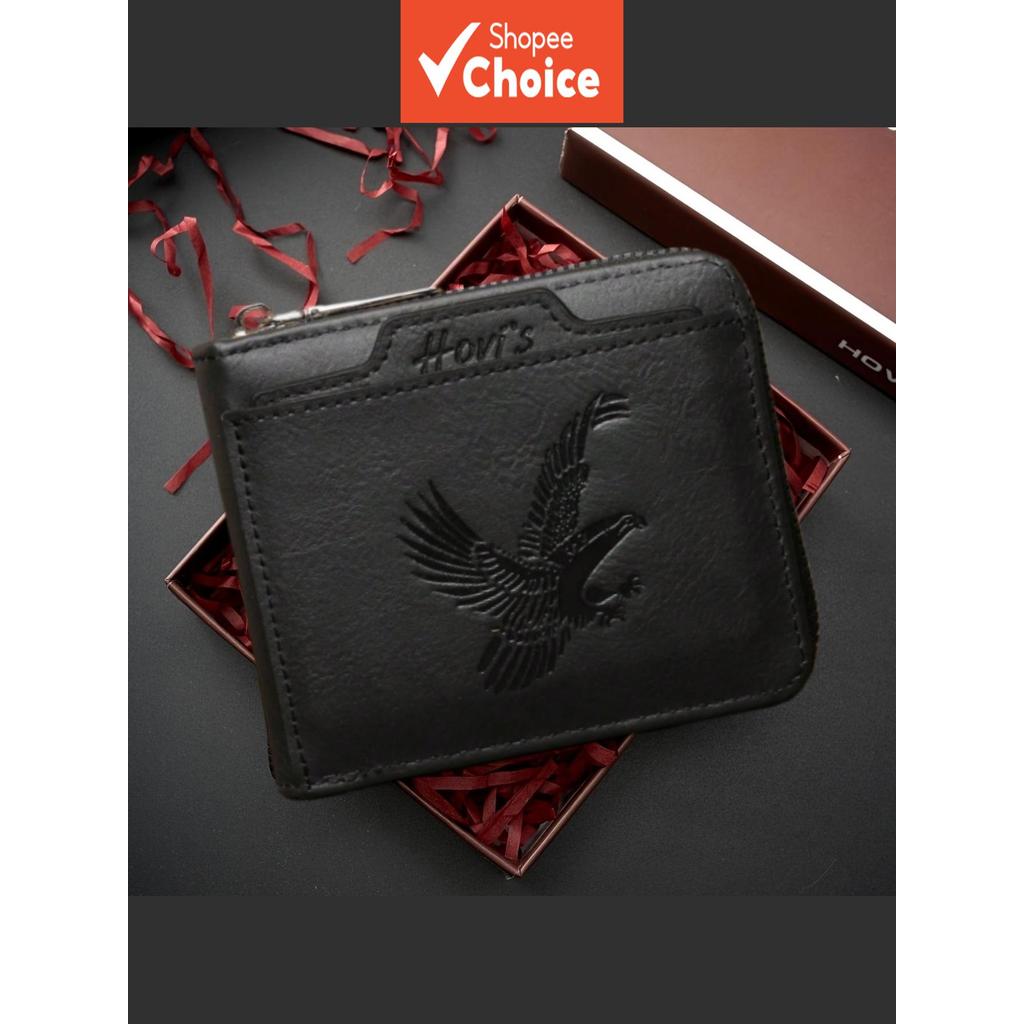 Carteira Bifold Masculina Eagle Em Relevo Presente Caixa Slim Multi-Cartão Compacto Business Casual