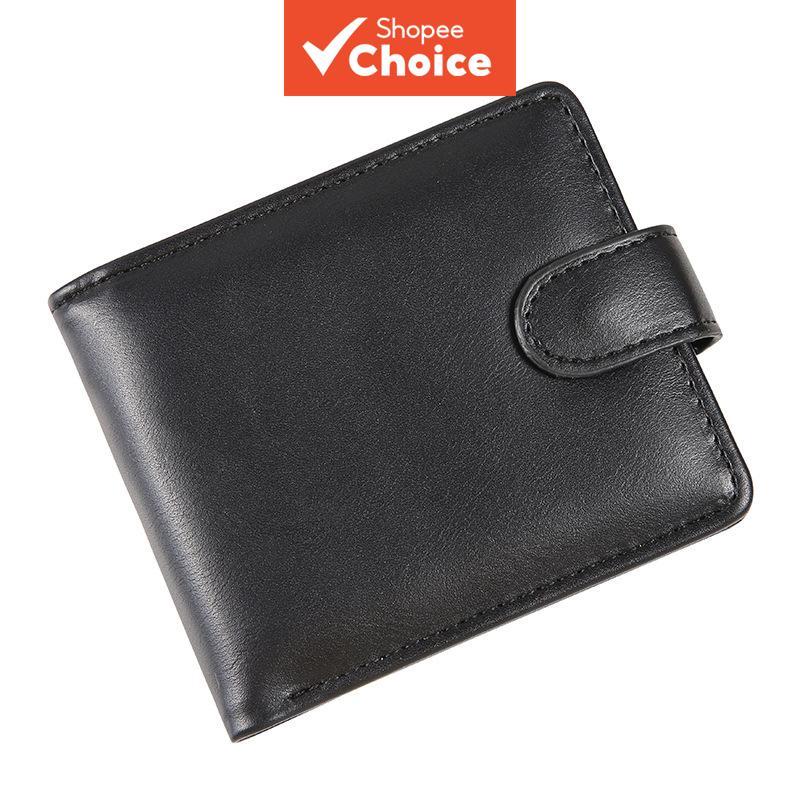 Carteira Bifold Masculina De Couro Macio Slim Business Casual