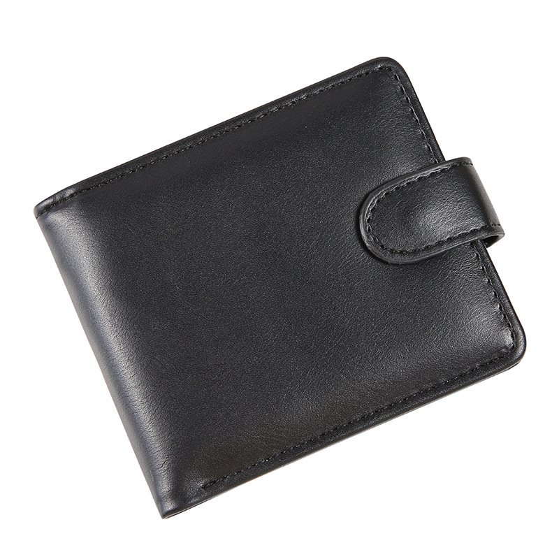 Carteira Bifold Masculina De Couro Macio Slim Business Casual