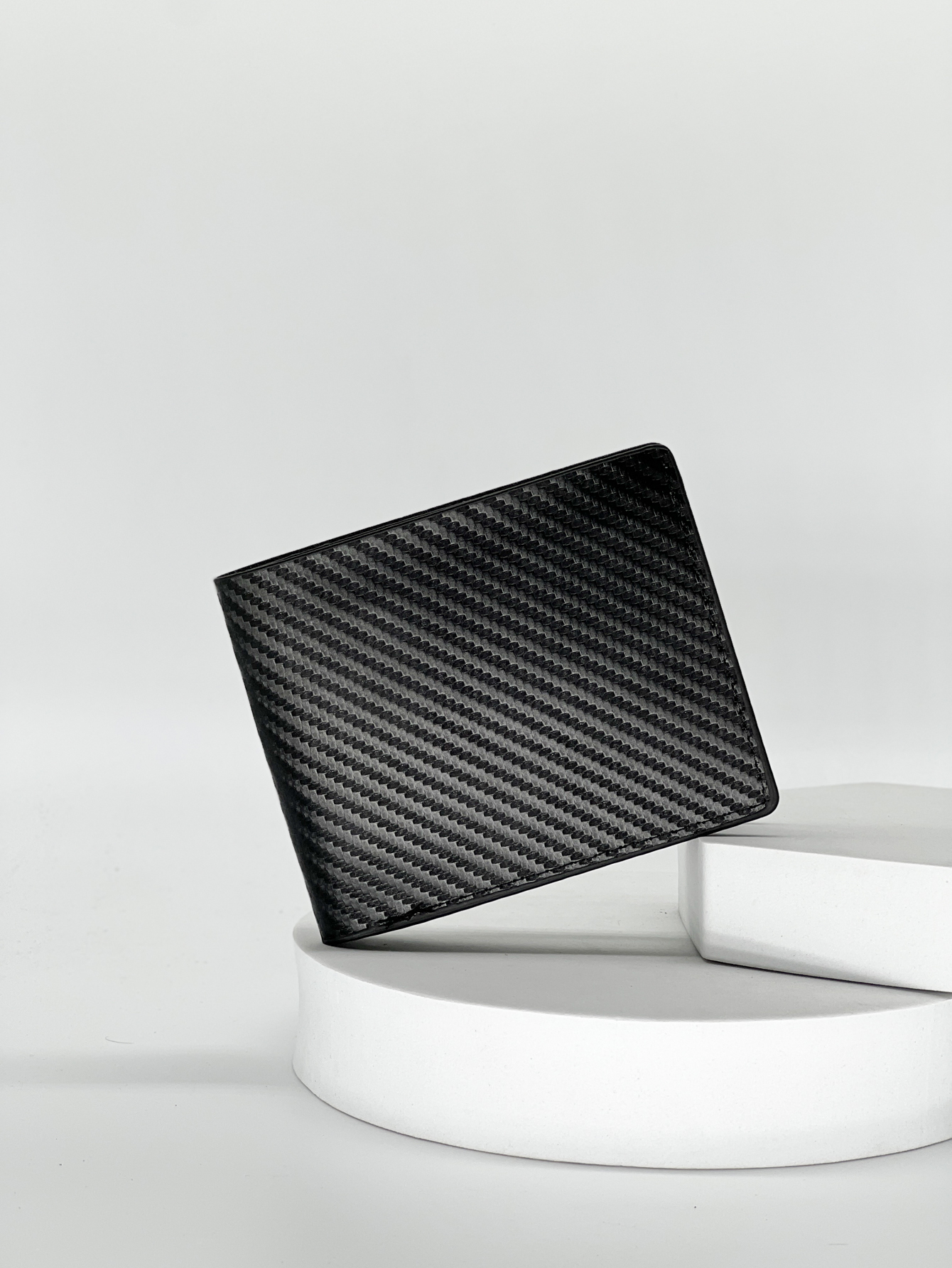 Carteira Bifold Masculina De Fibra De Carbono Curta Business Casual Com Slots Para Cartões