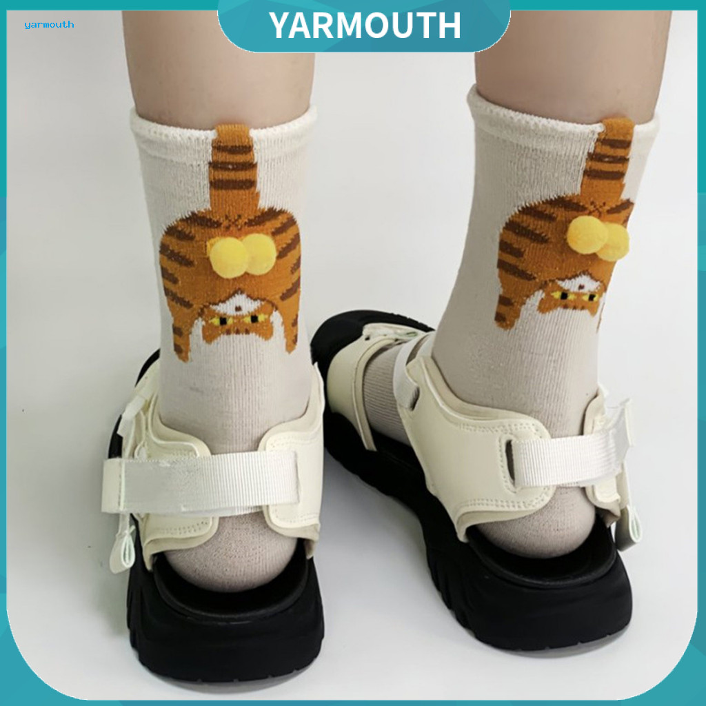 Playful Cat Socks Women Cute with 3d Fuzzy Balls – Soft Cotton Crew for Funny Design Perfect Christmas Birthday Gifts