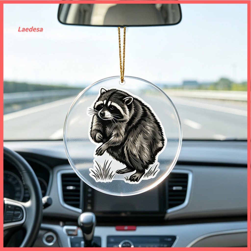 Funny Hunchbacked Raccoon Cute Pendant Acrylic Necklace Double-sided 2d Flat Forest Charm Lightweight Hanging Accessory