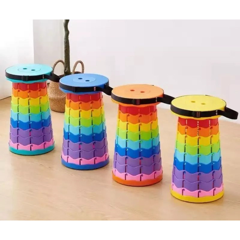 Banqueta Banco Retrátil Portátil com Alça Telescópica Banquinho Dobrável Ajustável Pesca Camping Caminhada