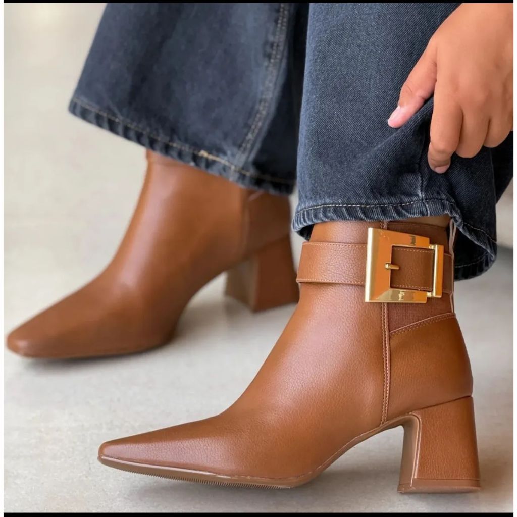 Bota Feminina Vizzano Original Salto Bloco Luxury Outono inverno