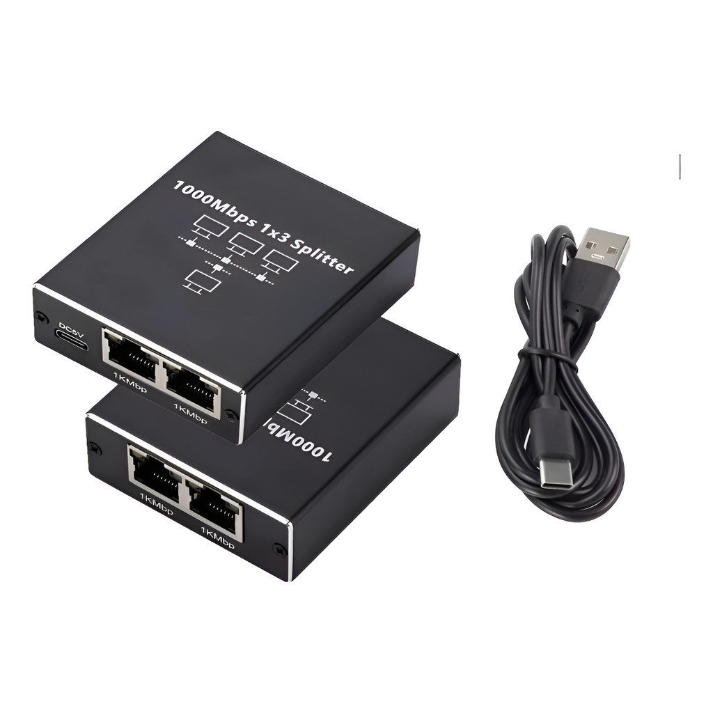 Divisor Ethernet Rj45 Gigabit 1x3 1000mbps Cat 5/5e/6/7/8