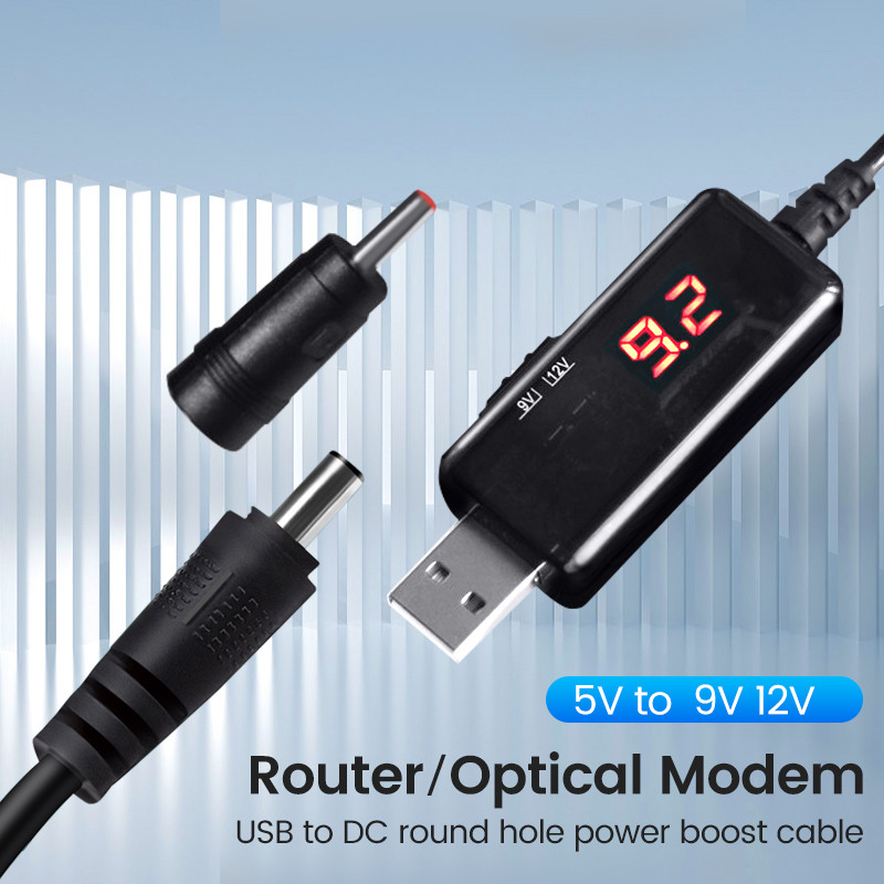 USB Para DC5.5/3.5mm Roteador Óptico Cat Boosting Cable 5V Booster Cabo De Carregamento 9V12V