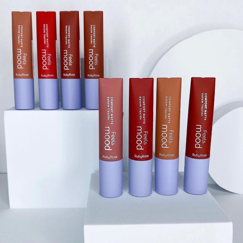 Batom Líquido Feels Mood Comfort Matte Motivation Ruby Rose Maquiagem Lábios