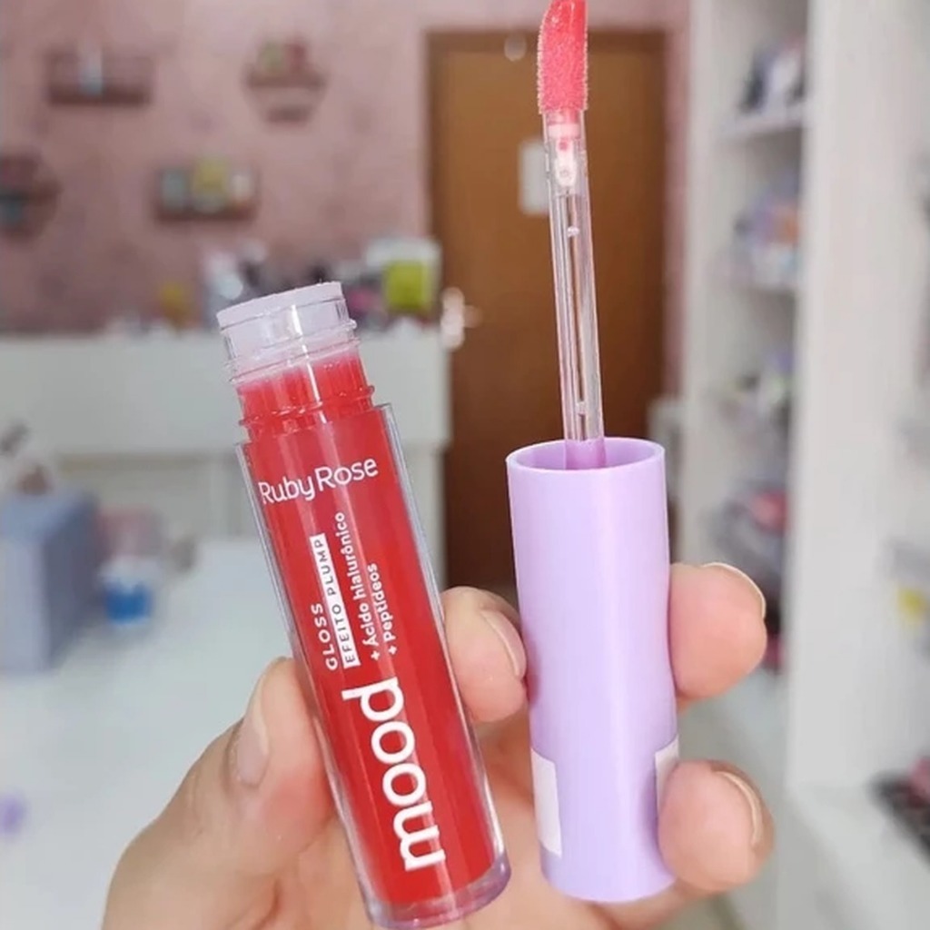 Gloss Labial Plump Mood Ruby Rose Efeito Volume Ácido Hialurônico