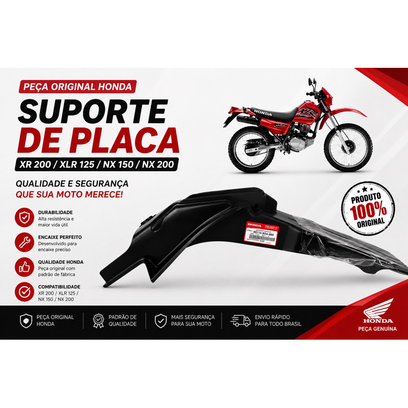 Suporte Placa Xr 200/xlr 125/nx 150/200 Original