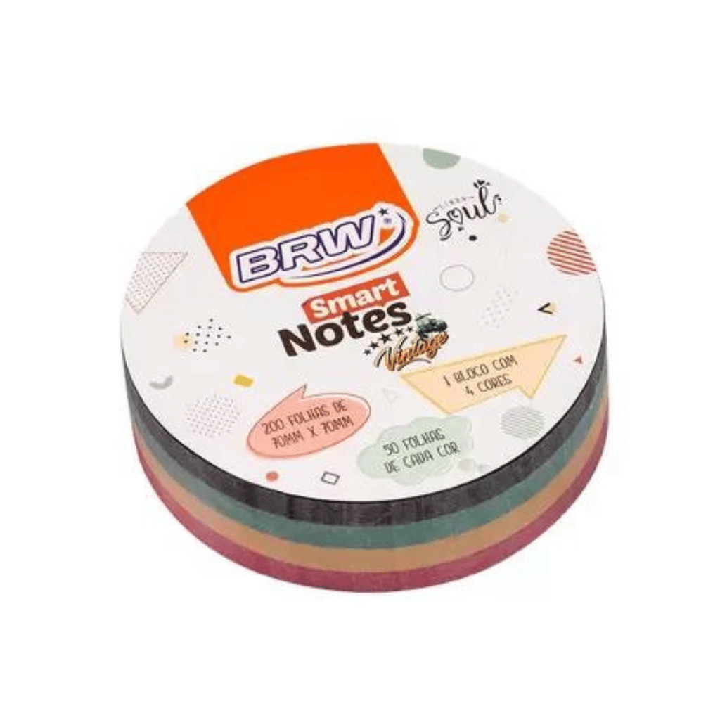 Bloco Smart Notes Vintage Round C/200 Folhas 70x70mm - BRW