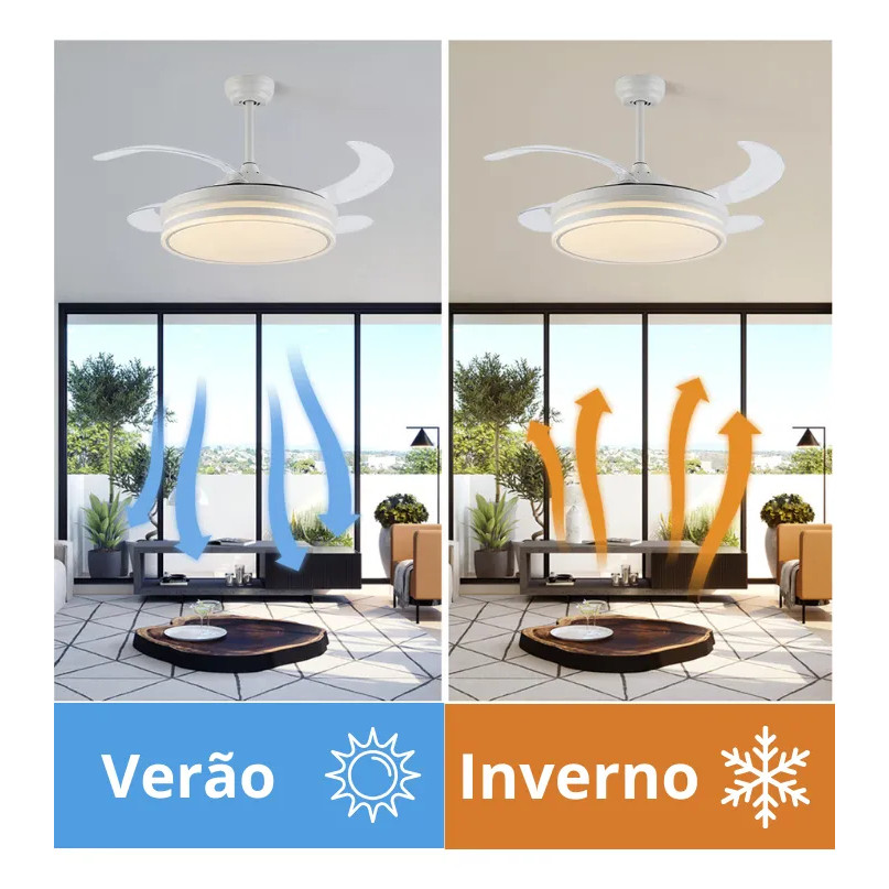 Ventilador de Teto Retrátil 42
