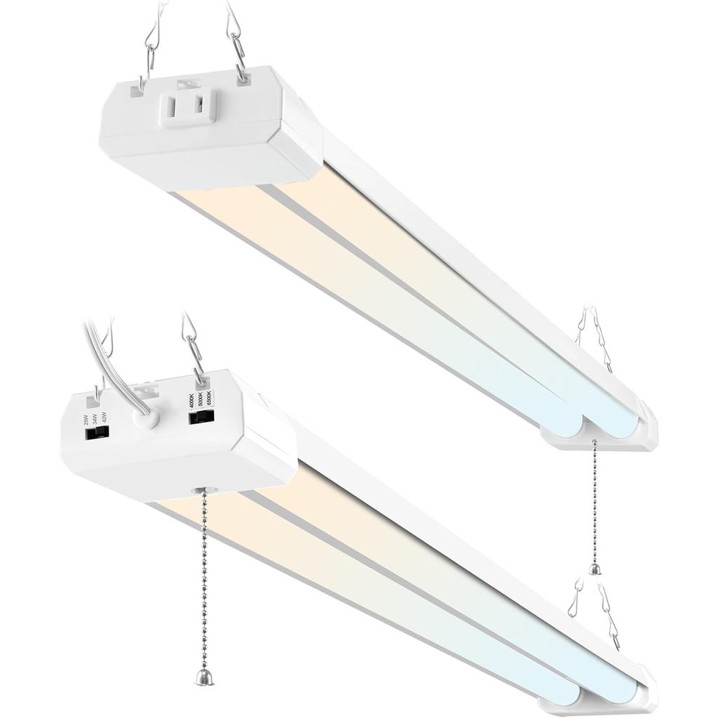 hykolity Luminária LED para Oficina de 4FT, 3CCT Selecionável 4000K/5000K/6500K, 5500LM Ajustável 25W/34W/42W, com Refle