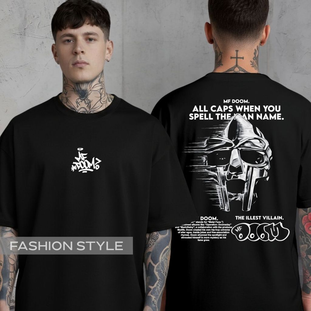 Camiseta Mf Doom Rapper Madvillain Metal Musica Álbum Estampa Armadura The Illest Vilain Rap  100% Algodão