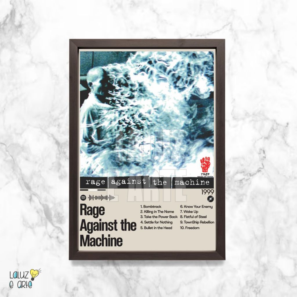 La Luz e Arte\Quadro Música\Rage Against the Machine\Quadro Decorativo\Spotify\Metal\Rap\Rage Against the Machine