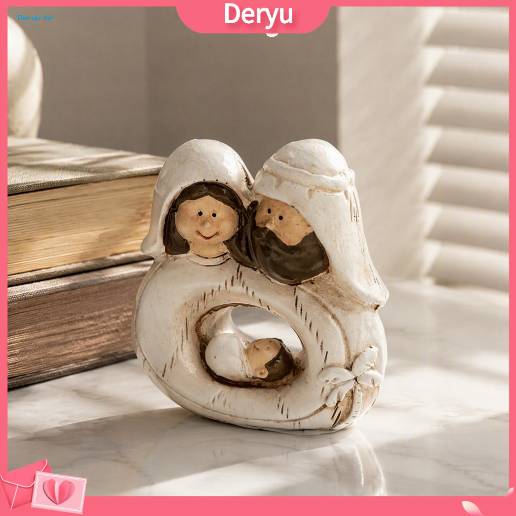 Nativity Scene for Christmas Catholic Souvenir for Home Holy Family Resin Figurine Vintage Statue Mini Jesus Birth Ornam
