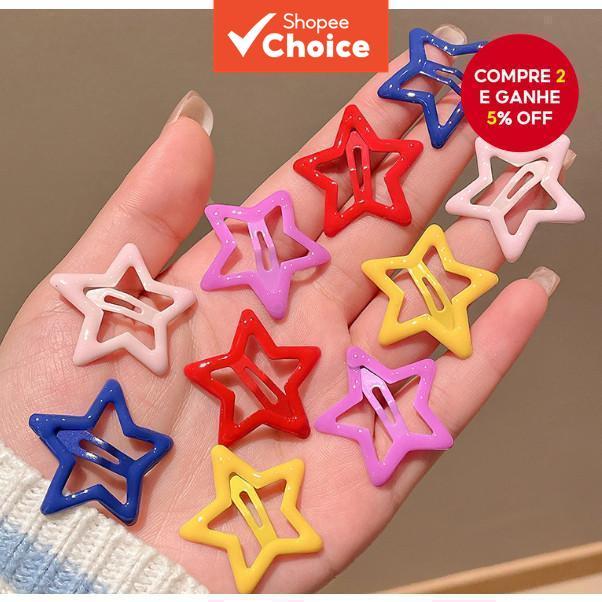 Conjunto de Grampos de Cabelo Sweet Dopamine Star (21/20/50 peças), adequado para mulheres com franja lateral.