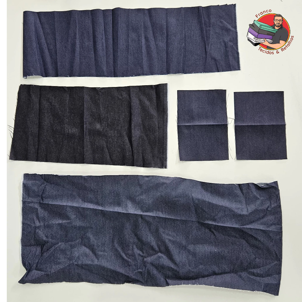 Tiras de jeans com elastano 2 kg - Tamanhos variados - Artesanato e costura.