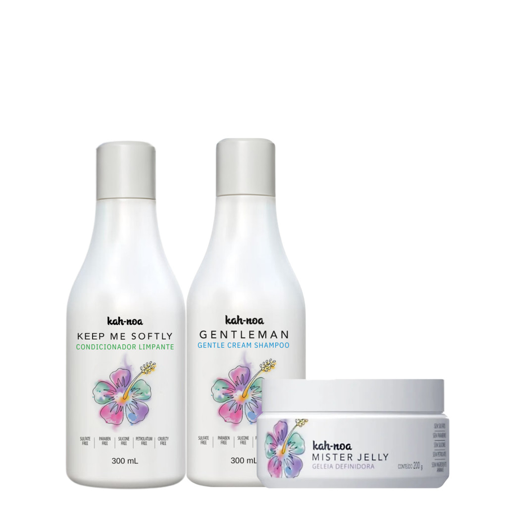 Kit Kah-Noa Shampoo, Condicionador e Geleia Mister Jelly 300g