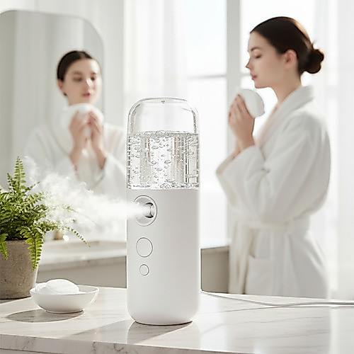 Vaporizador Facial Portátil Nano Mister Umidificador Spray Branco Usb