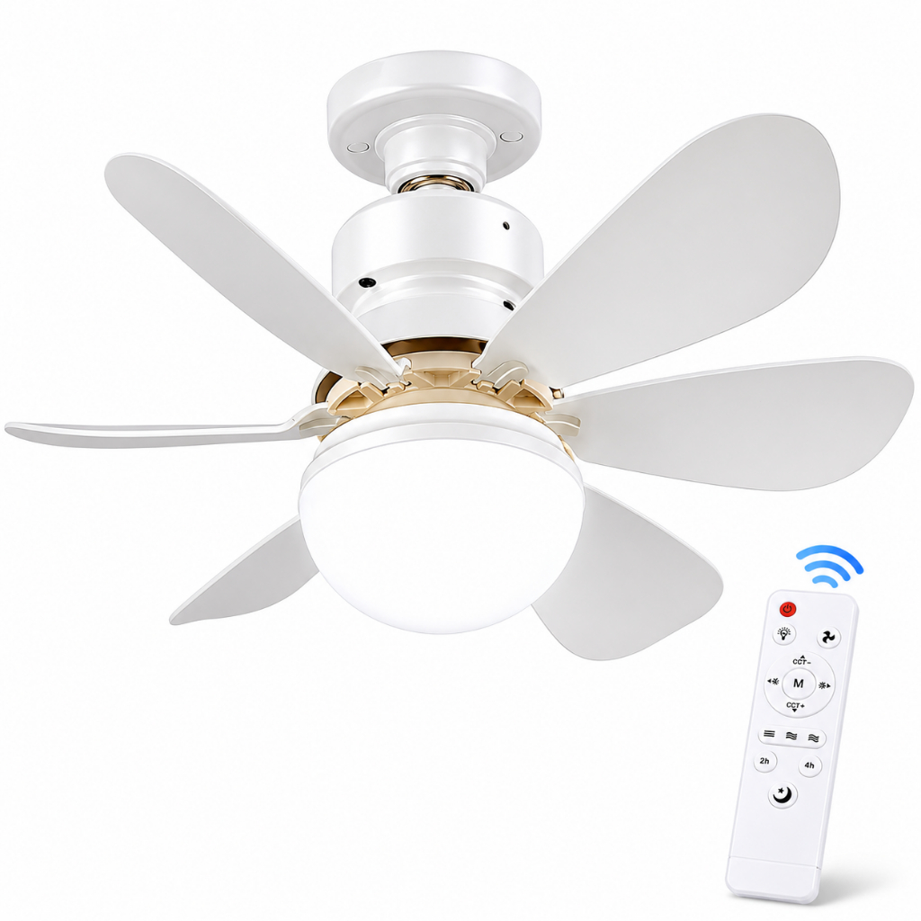 30W LED Light Ceiling Fan With 6 Propellers 3 Types Of Light Bivolt With Remote Control