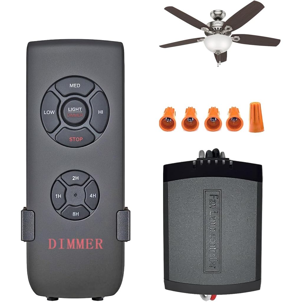 Humpptom Ceiling Fan Remote Control Kit, 4-in-1 Universal Ceiling Fan Remote Control with Dimmer Function for Hunter/Har
