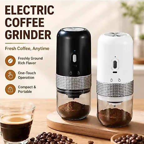 New Portable Electric Coffee Bean Grinder Household 1000mAh 35 Gears Externally Adjustable Coffee Machine Rechargeable G