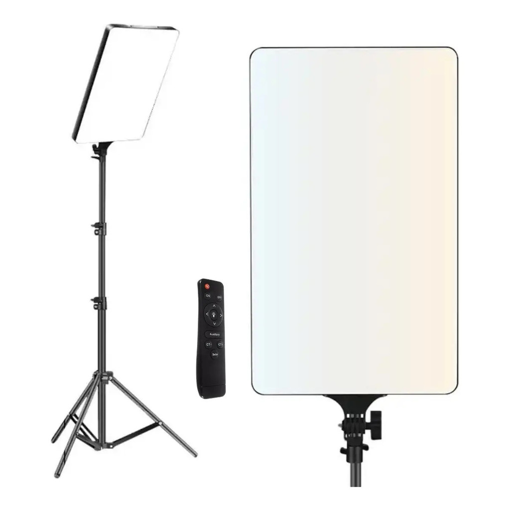 Ring Light Asawaka Profissional 24pol 46cm 45w Led Com Tripé 2m 220v Preto Branco-neutro