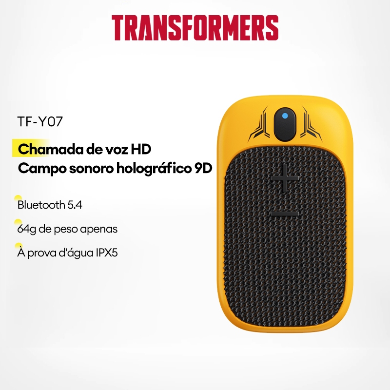 Transformers TF-Y07 Sem Fio Bluetooth 5.4 Alto-Falante 9D Som Estéreo IPX5 À Prova Dwaterproof Água Wearable Mini 600