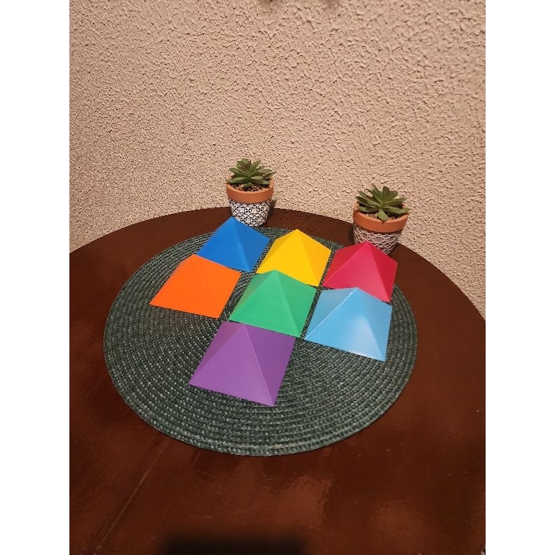 kit Pirâmides de Queóps - 7 chakras 9,0 X 5,57 para Radiestesia