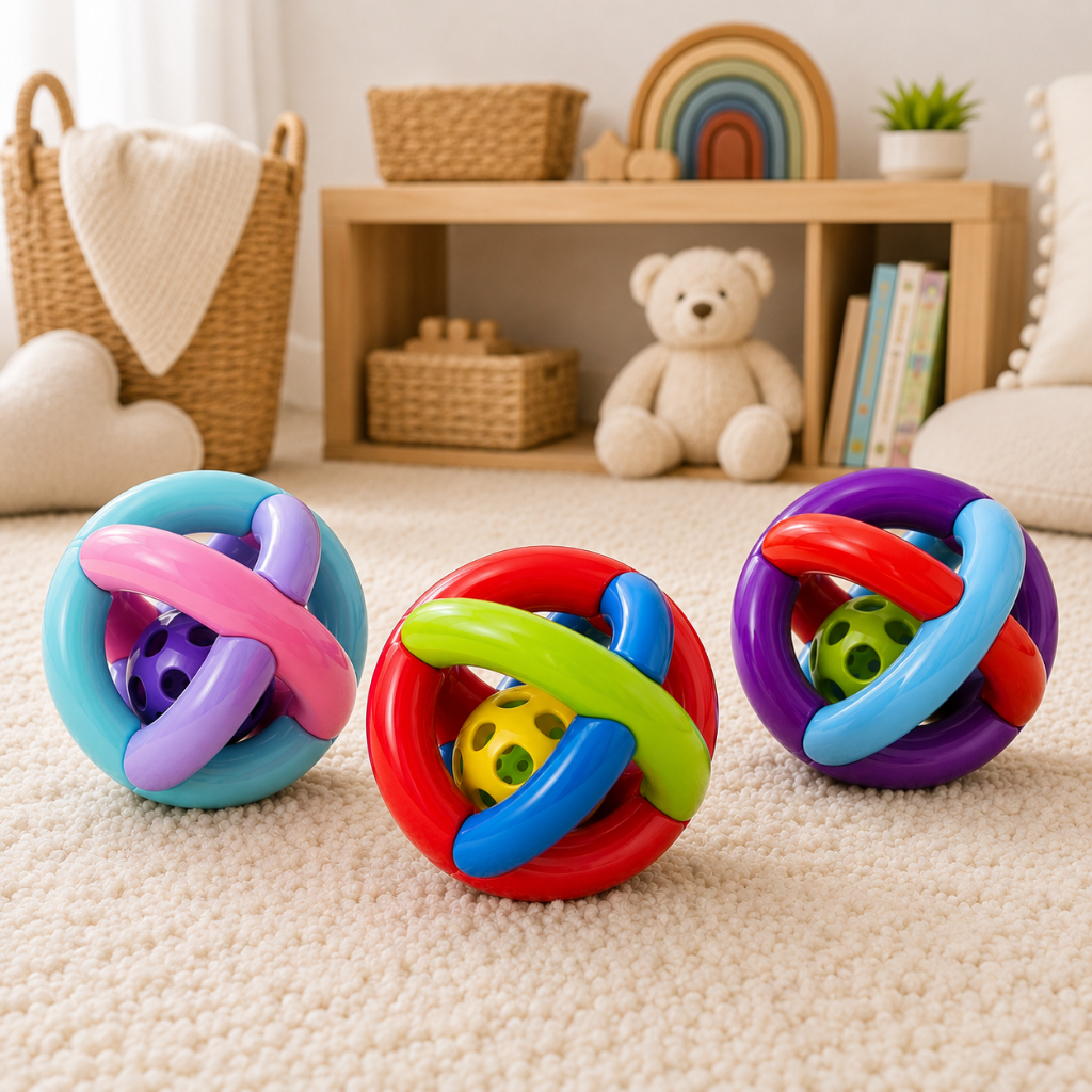 Bola Maluquinha Com Chocalho Bebê Infantil-Mercotoys