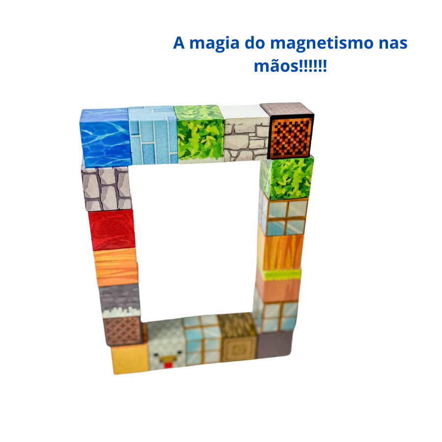 Blocos Mine Magnéticos- 20 Peças De Construção Kids