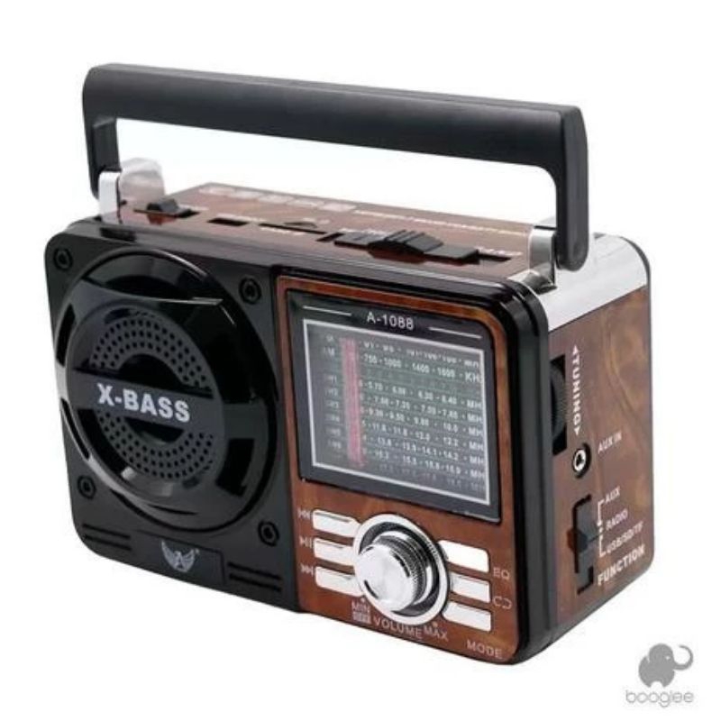 Rádio Retrô Vintage Grande MP3 AD-1088 Caixa De Som Com Alto Falante Portátil