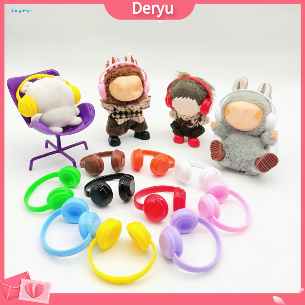 Colorful Doll Headphones Accessories Baby 17cm Earphones Cute Fashion for Kids Play Photography Props and Travel for Tod