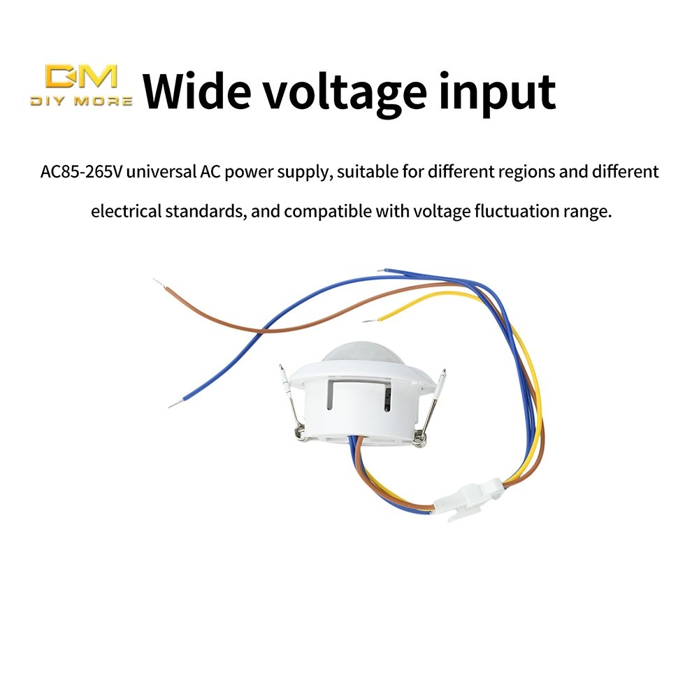 DIYMORE AC 85-265V Interruptor De sensor De Corpo Humano Embutido , Sonda PIR Infravermelha , Escurecimento De Atraso ,