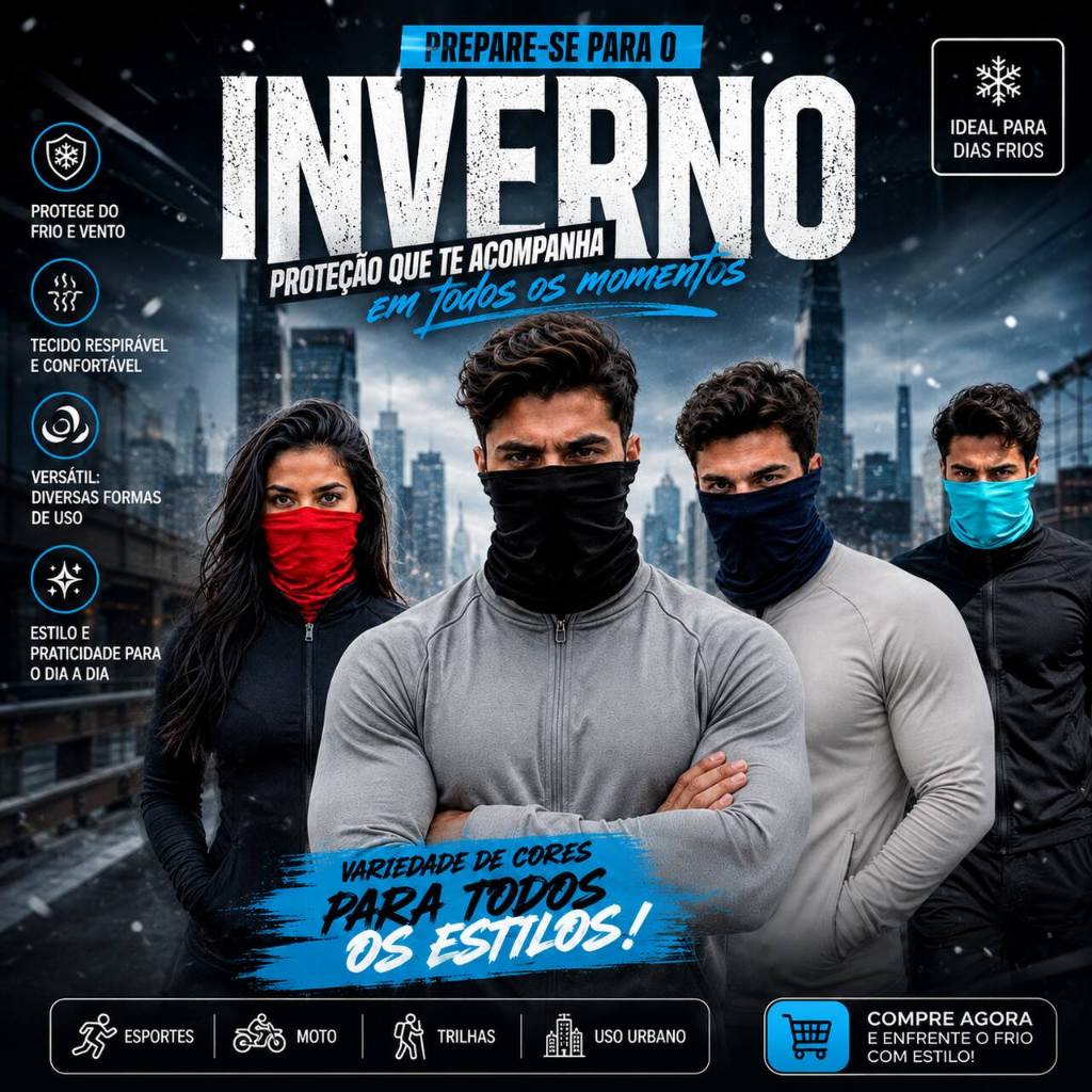 Bandana Tubular Masculino Feminino Cobre Rosto Proteção Solar Lenço Esportiva UV Ciclismo Respiravel