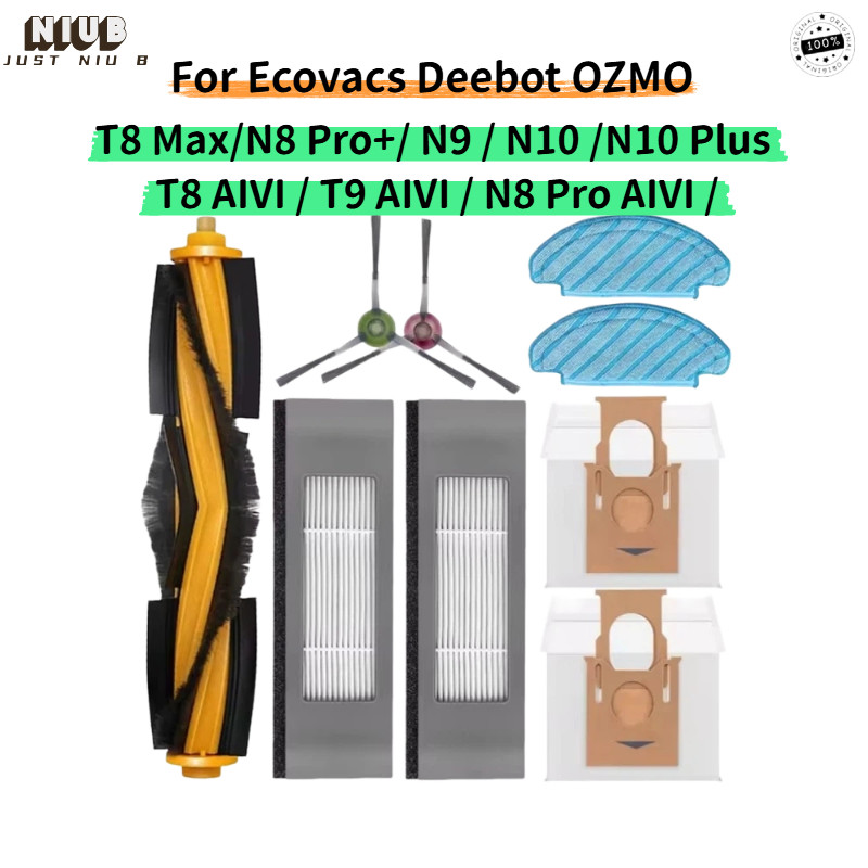 Para ECOVACS Deebot T8 AIVI T9 N8 Pro N9 N10 N10 Plus Acessórios Escova Principal Filtro Saco De Pó Hepa