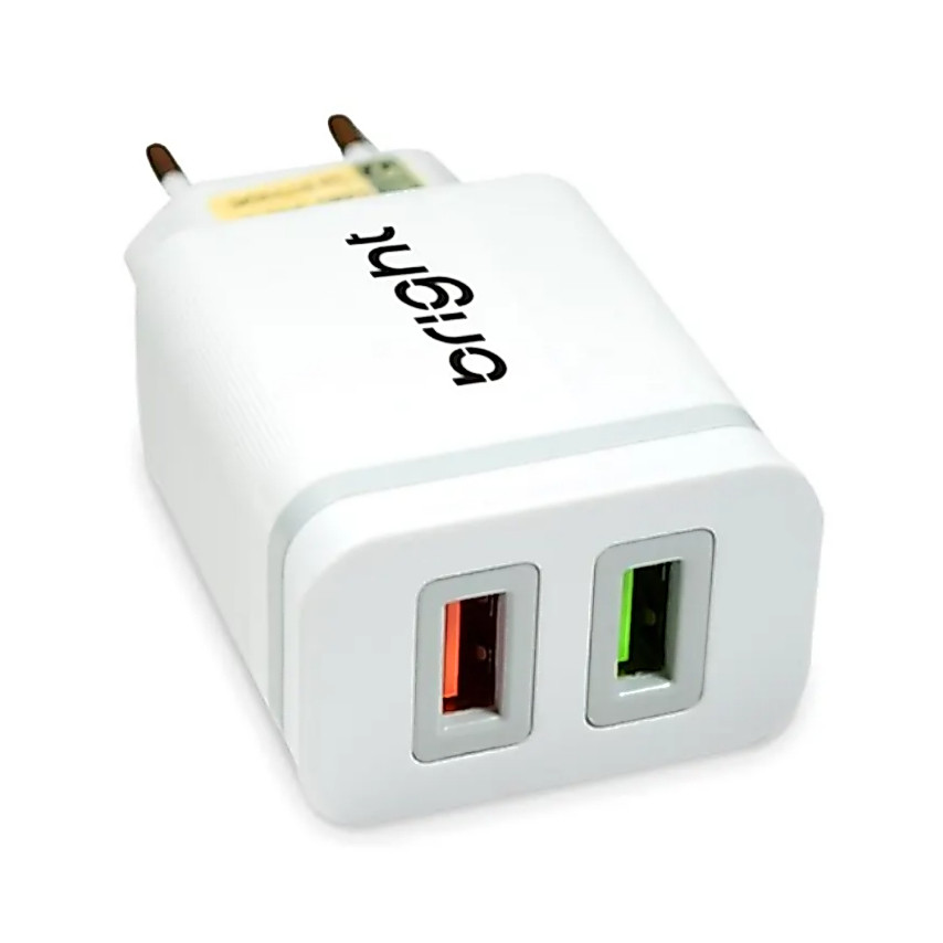 Carregador Duas Entradas + Cabo USB / Light Smartphone Android iphone Bright