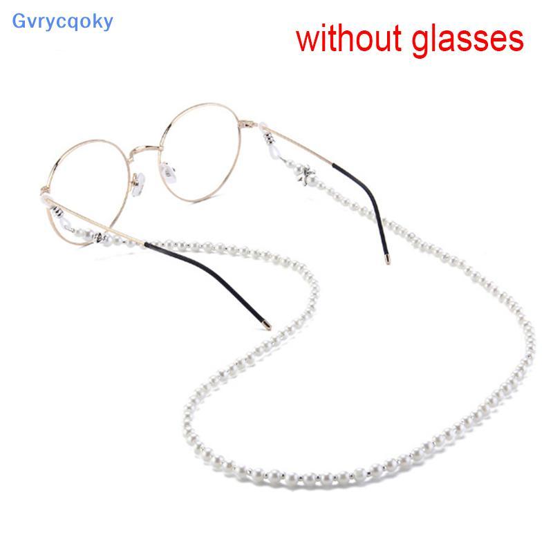 Gvrycqoky Pearl Óculos De Sol Titular Corrente Leitura Ne Cord Metal Strap BR