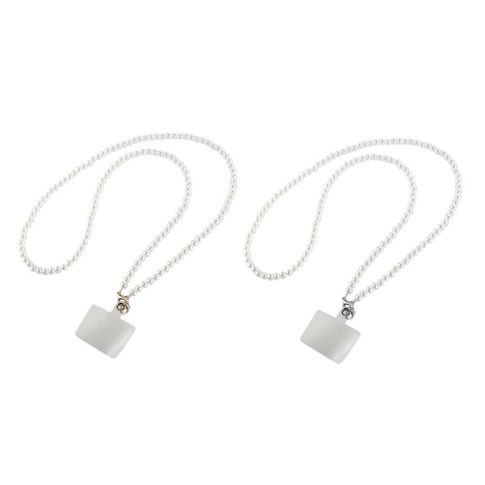 SVEICNA Pearl Crossbody Corrente Para Celular , Fivela Dourada/Prateada Anti-Perda Pérola Cordão
