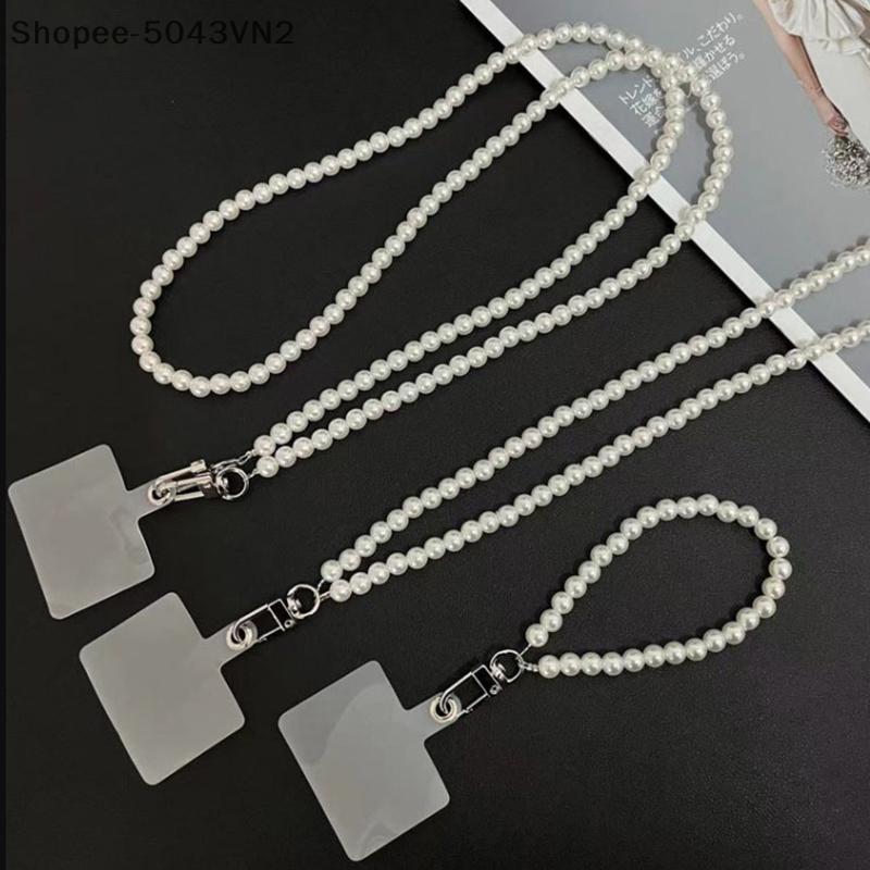 [RE] Cordão Portátil Para Celular Crossbody Nelace Chain Pearl Strap Sling Anti-Perda Capa De Telefone R