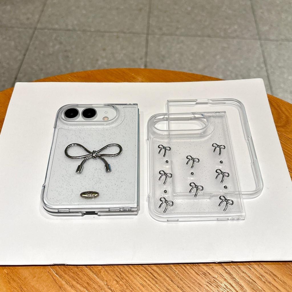 Hybrid3D Bow pattern，3D Bow，iPhone 18 Ultra New hard-shell phone case，Gifts for girls，Comes with a pearl phone strap fo