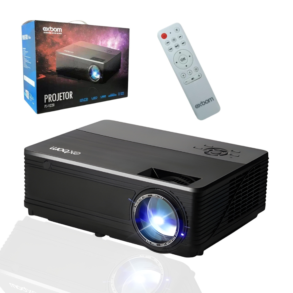 Projetor Portatil de LED PJ-V220 Multimídia com 2800 Lumens USB/HDMI/AUX/VGA