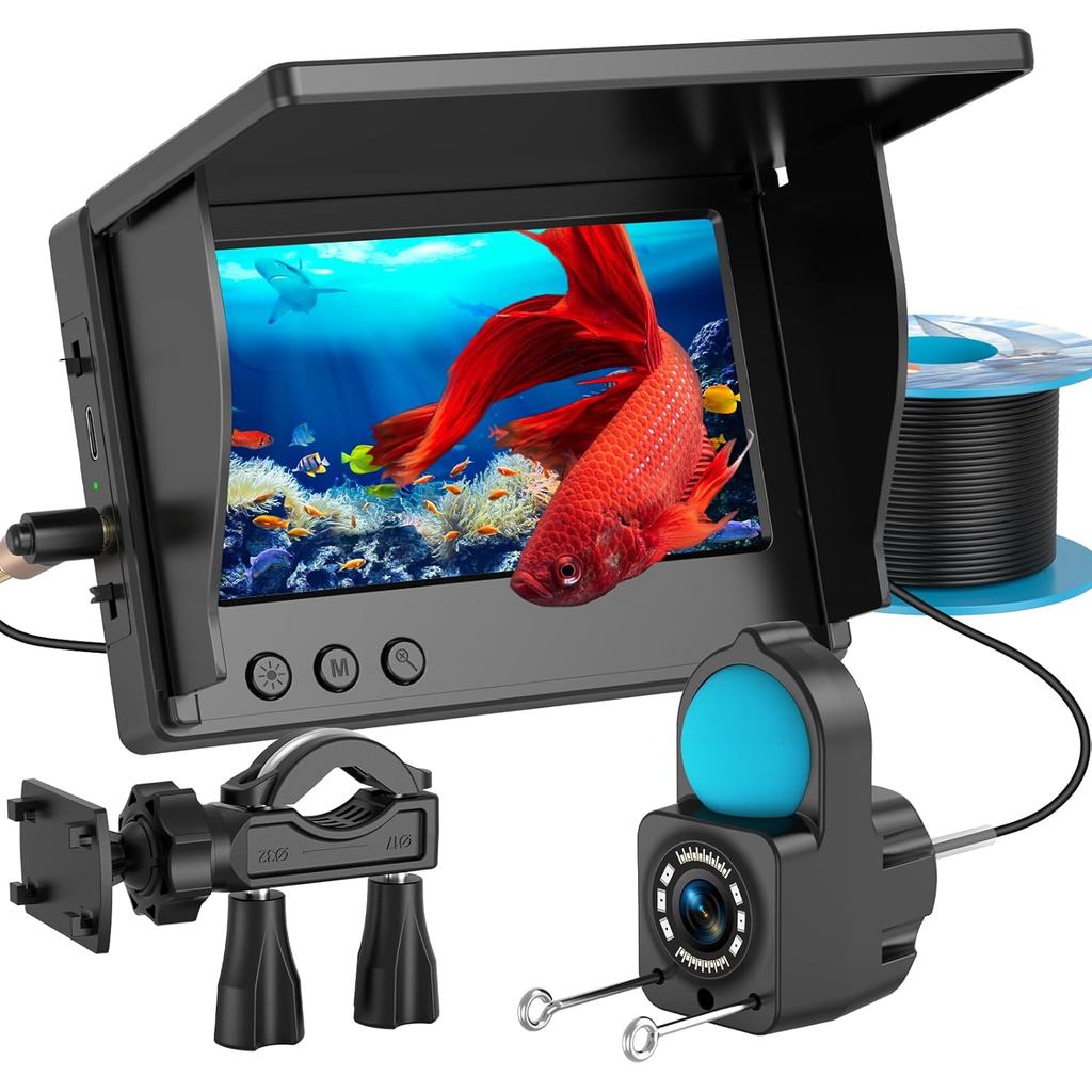 Underwater Fishing Camera TMACTIME 1080P HD, Portable Fish Finder with 4.3