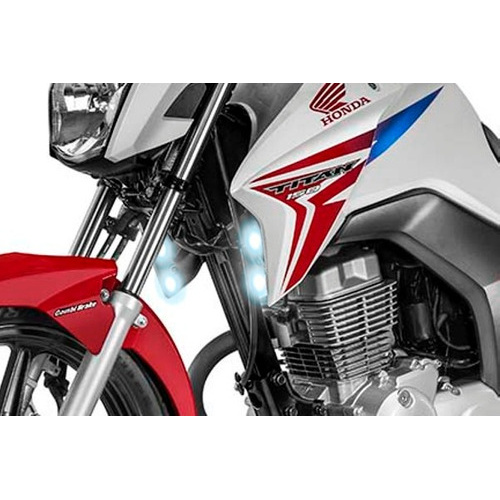 Farol Auxiliar Milha Led 12w Drl Moto Honda Cg150 Titan 14/16 Par