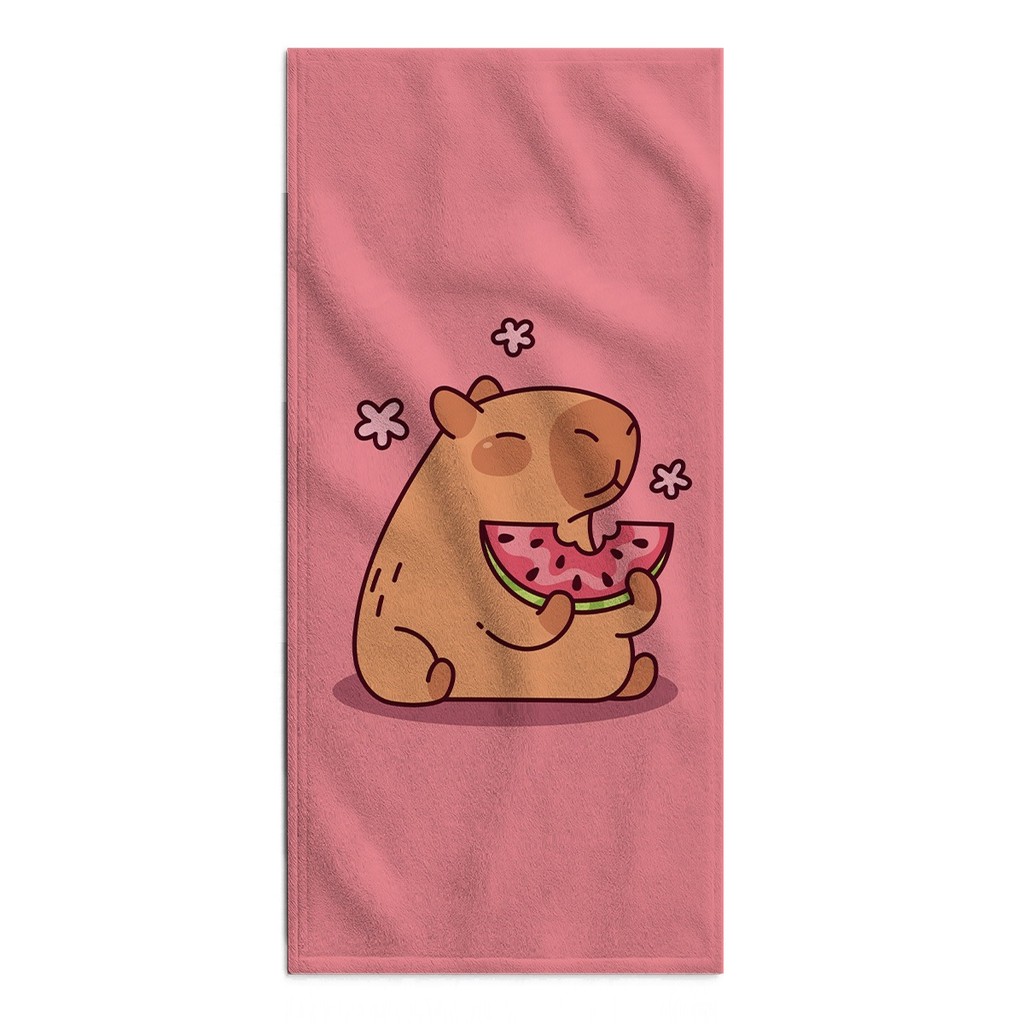 Toalha Ultra Absorvente Menina Menino Capivara Estampa Divertida Verde Amarelo Rosa Cute